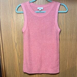 Loft knitted 97% cotton pink tank top